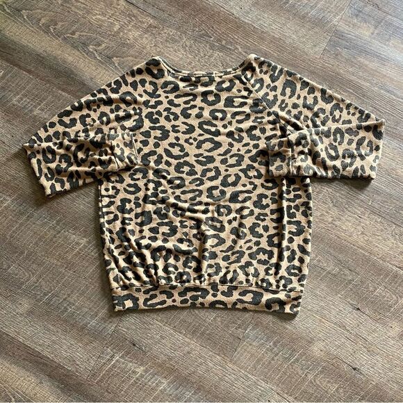 BUFFALO David Bitton Leopard Sweater Soft Animal Print Small Top - Picture 5 of 12